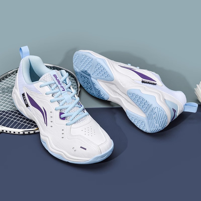 Официальная обувь для бадминтона Li Ning Scud, натуральная мужская и женская обувь одинакового стиля, новая, с широкой подошвой, профессиональная амортизация, нескользящая и устойчивая