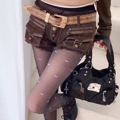 taobao agent 夜间教习室爱心珠光丝袜女春秋款防勾丝黑色银葱提花性感辣妹黑丝