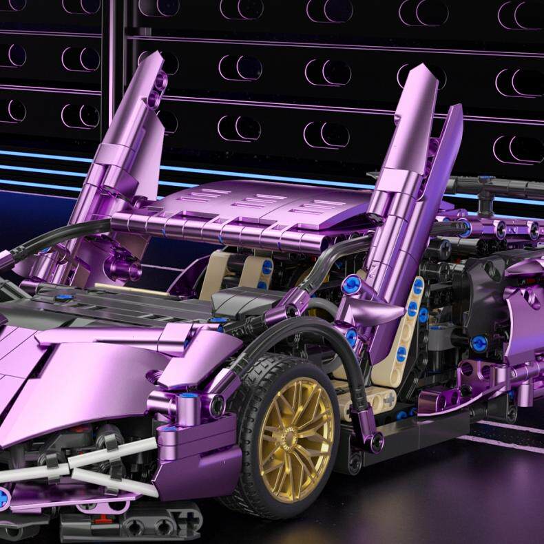 2026 новый Lamborghini гальванические строительные блоки спортивный автомобиль с дистанционным управлением сложная механическая сборка развивающие игрушки