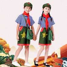 Children's learning from Lei Feng, shining red star on June 1st, good role model for Little Red Army's red song performance costumes, children's choir costumes