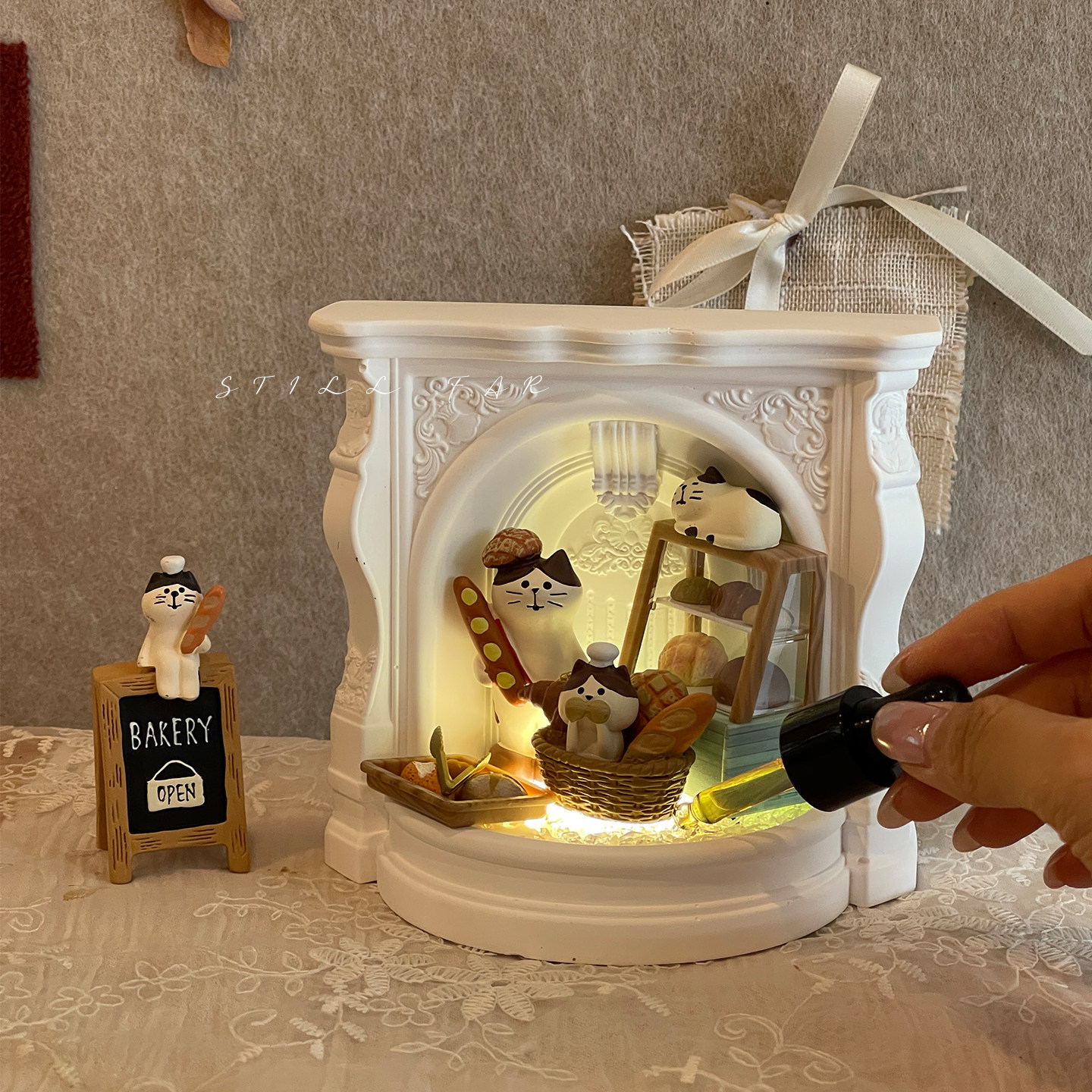 ЕЩЕ 【Кошачья пекарня】 Ароматерапевтическое украшение без огня, ночник для спальни для девочек и подруг, подарки на день рождения