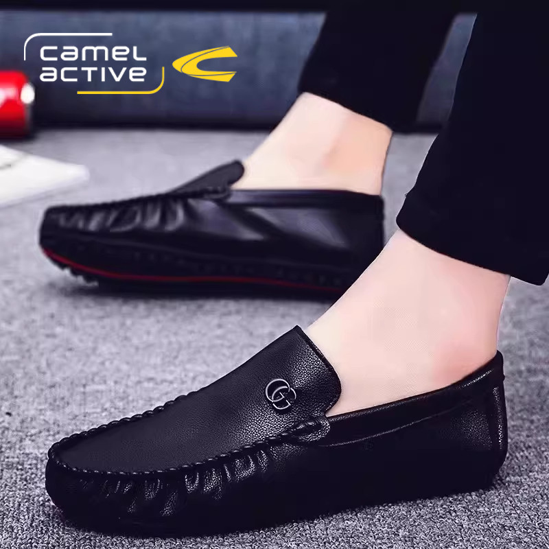 Мужская обувь Camel dynamic pedal; осенние модели; новинка 2026 года; повседневные кожаные лоферы в горошек; мужская кожаная обувь