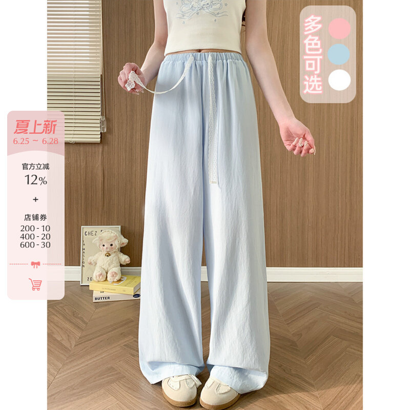 Forest womens tribe lazy and versatile hanging wide leg pants with lace design high waisted casual pants womens cool pants new style