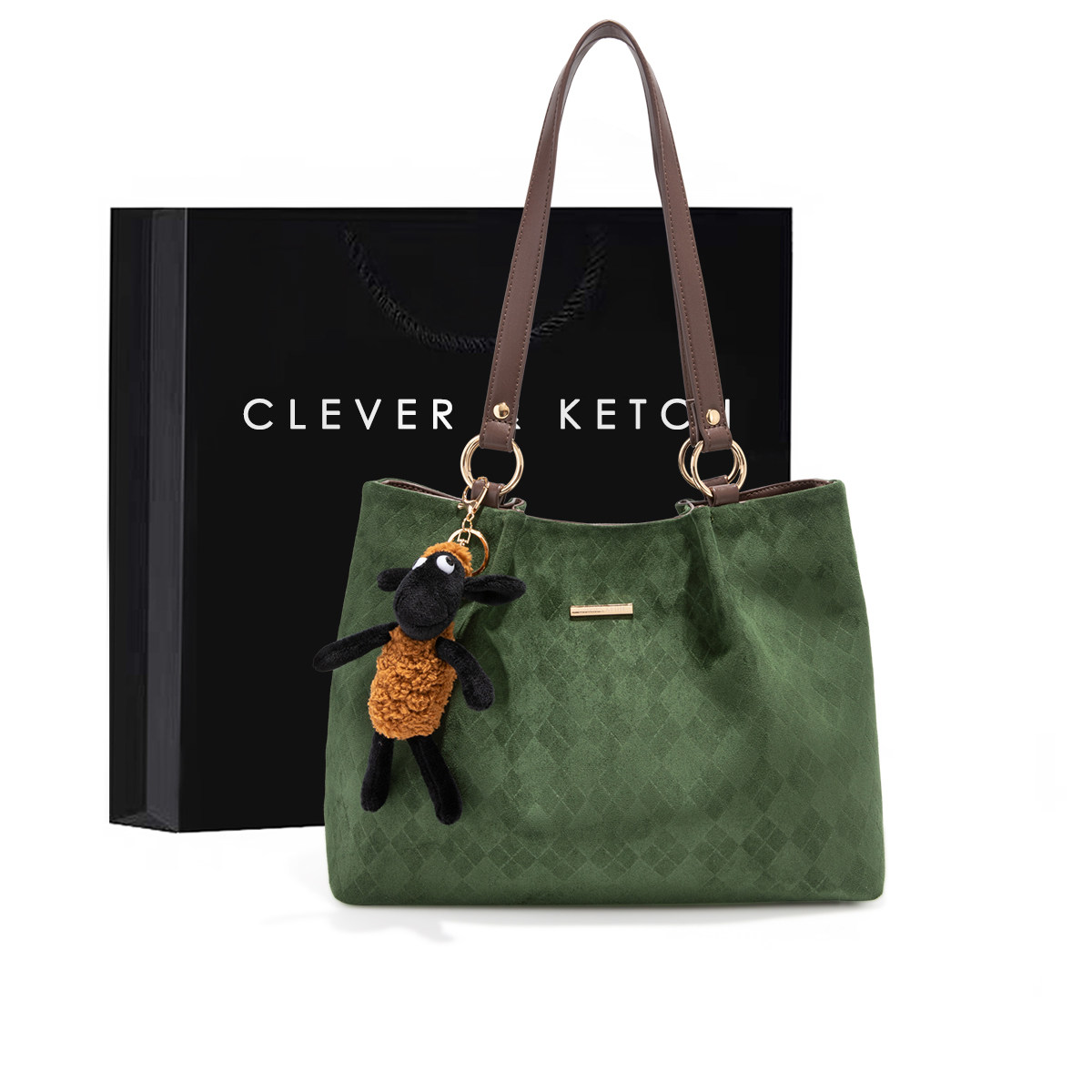 Женская сумка Clever&Ketch bag, новинка 2025 года, модная ретро-сумка-тоут большой емкости на одно плечо high-end sense