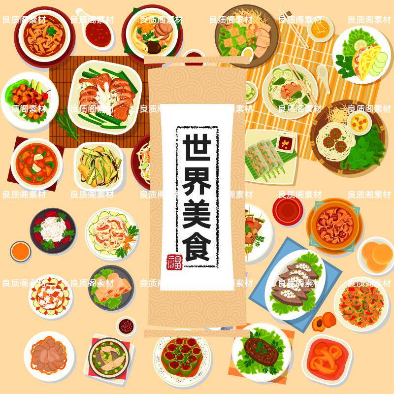 Векторный искусственный интеллект мультфильм детская ручная роспись world food кейтеринг закуски ручной работы наклейки на счета декоративные иллюстрации шаблон материал электронная версия