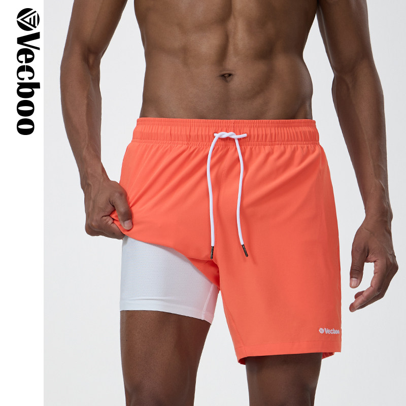 шорты для фитнеса vecboo, мужские спортивные шорты, мужские пляжные брюки для марафона на внутренней подкладке, теннисные брюки для серфинга, тренировочные шорты