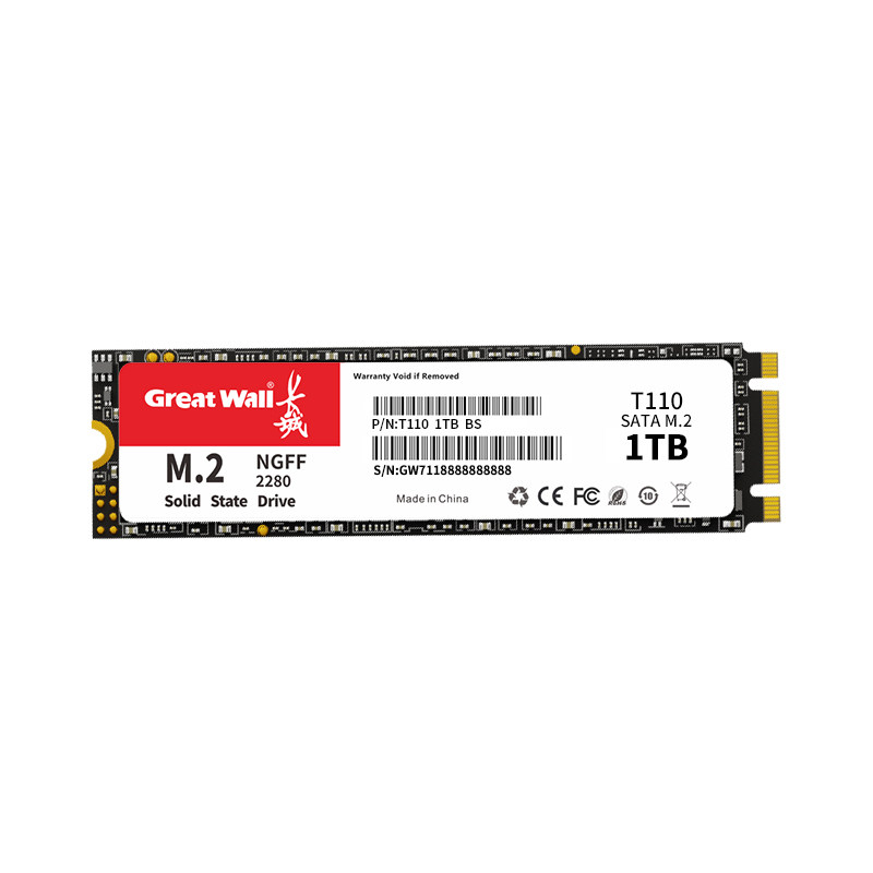 Великая Китайская стена T110 М.2 твердотельных накопителя с интерфейсом SATA protocol NGFF SSD емкостью 1 ТБ для настольного компьютера и ноутбука