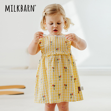 Milkbarn2024 New Girl's Dress Baby Summer Clothing Baby Fashionable Princess Dress Children's Dress