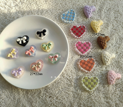 taobao agent 爱心树脂DIY材料耳环项链配件饰品 手工饰品diy满包邮