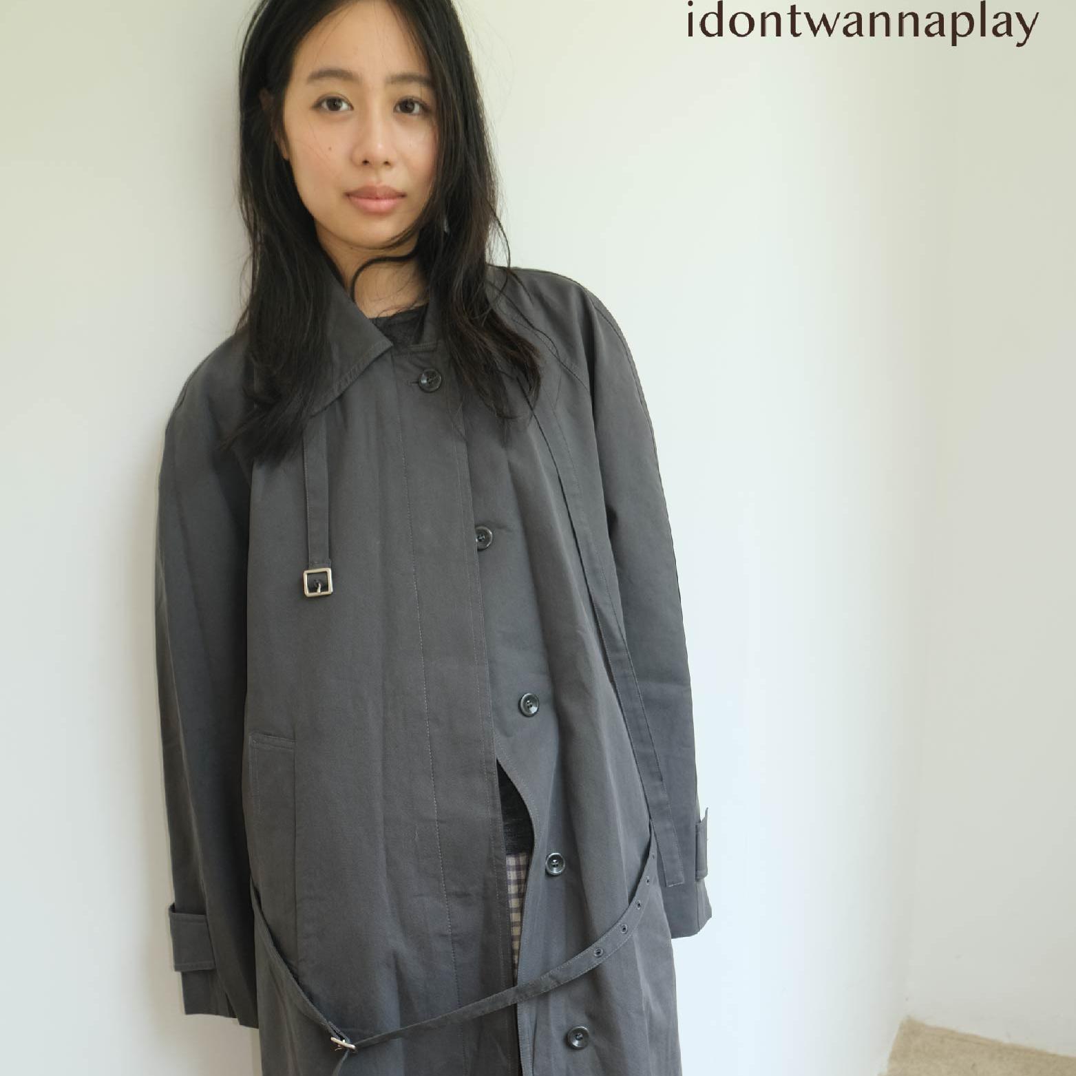 Осенне-зимнее серо-голубое пальто средней длины высокого класса sense of small fashion, повседневное хлопковое пальто-ветровка в британском стиле из тенселя