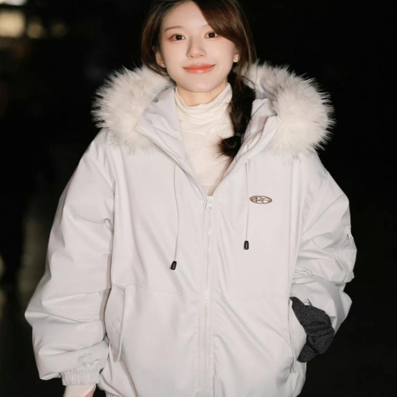 Пуховик Zhao Lusi с таким же меховым воротником, женская зимняя куртка 2025 года, новая куртка Maillard Parker, толстая стеганая куртка-пуховик