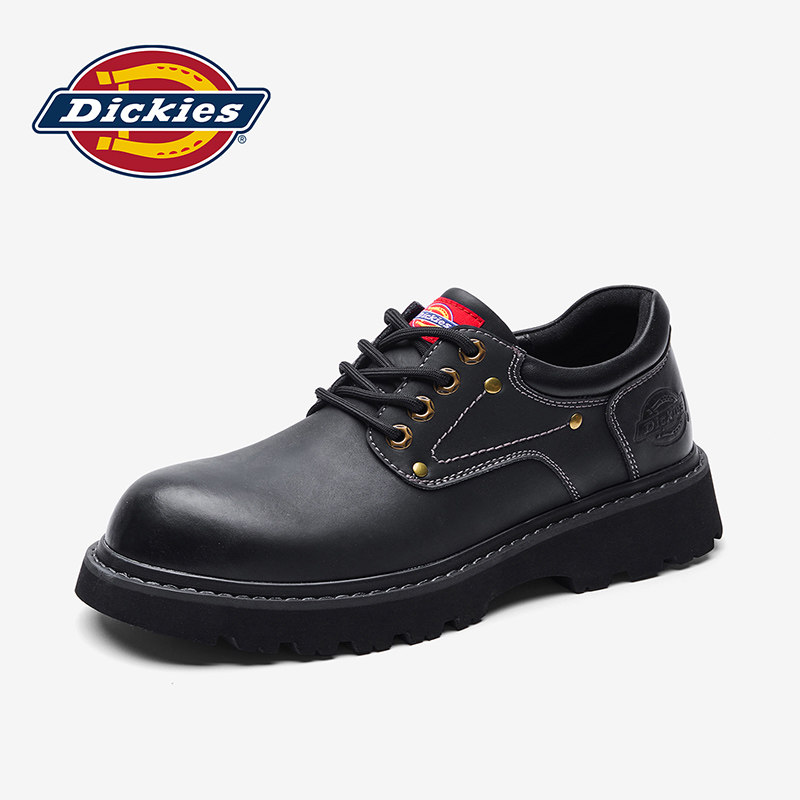 Мужская обувь Dickies; новинка 2026 года; осенние черные ботинки Martin с низким вырезом; мужская повседневная обувь с большим носком; обувь для инструментов