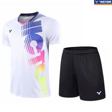 New Victory Badminton Uniform Unisex Competition Training Set Quick Drying and Breathable Short Sleeve Group Purchase Customization