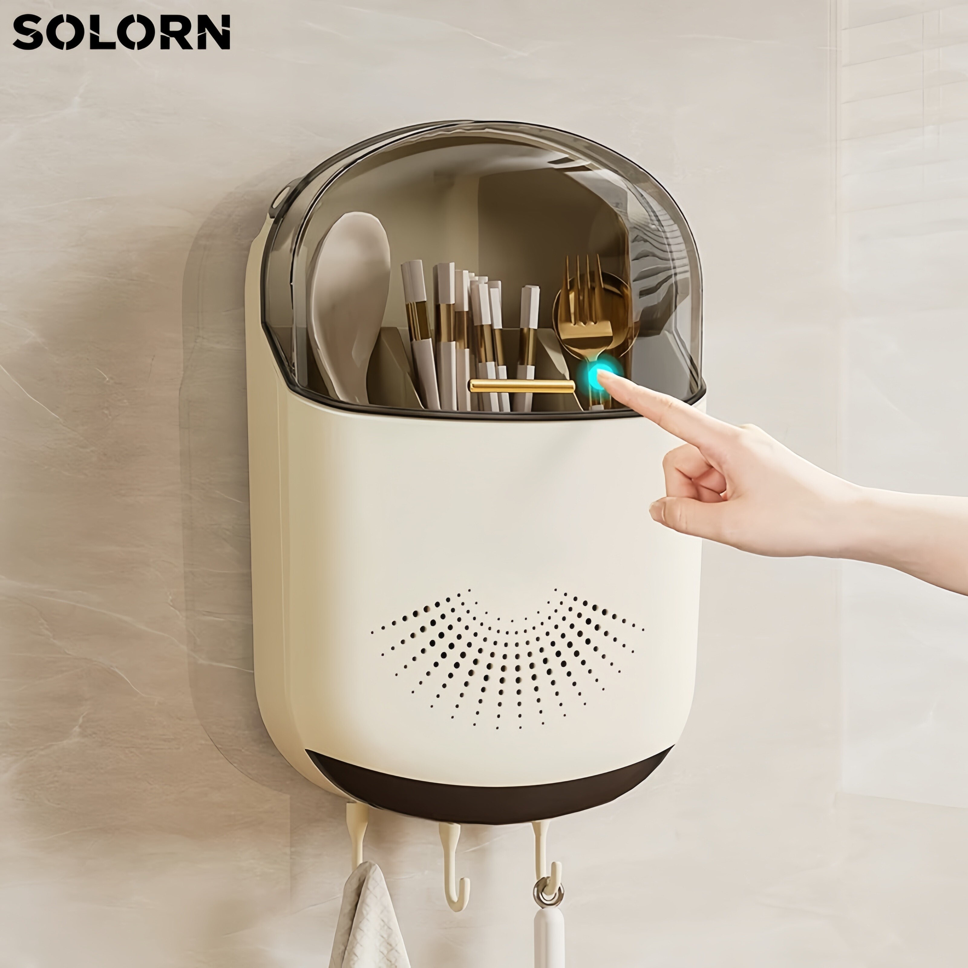 SOLORN2026 новый ящик для хранения палочек для еды, настенный бытовой держатель для палочек для еды, подставка для кухонной ложки, клетка для палочек для еды