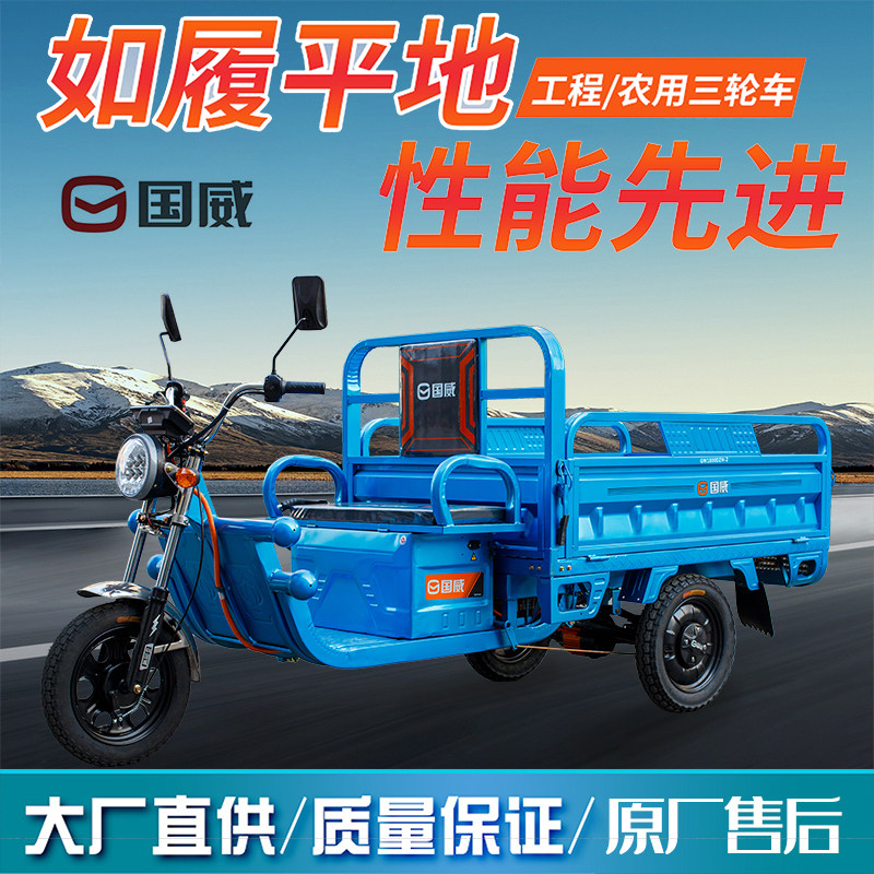 Совершенно новый электрический трехколесный велосипед Guowei load king pull cargo бытовой аккумуляторный автомобиль pull cargo трехколесный экспресс-грузовик сельскохозяйственное транспортное средство