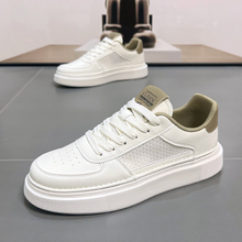 2024 Summer Breathable Mesh Small White Shoes Men's Shoes Thick Sole Versatile Casual Shoes Genuine Leather Fashion Mesh Fashion Brand Board Shoes