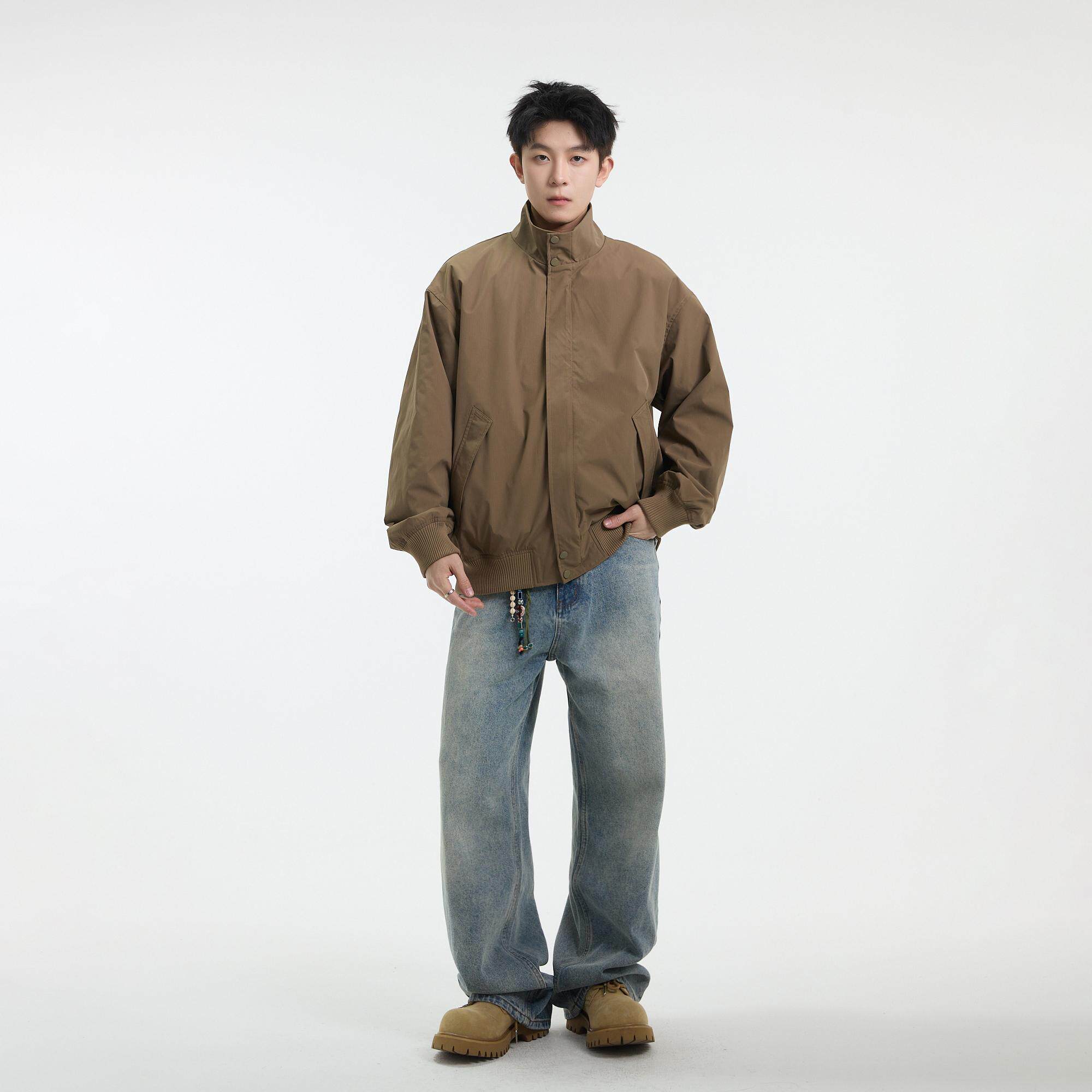 Осенне-зимняя американская летающая куртка Harrington, мужская бейсбольная пара с воротником-стойкой, хлопчатобумажная куртка cleanfit цвета хаки