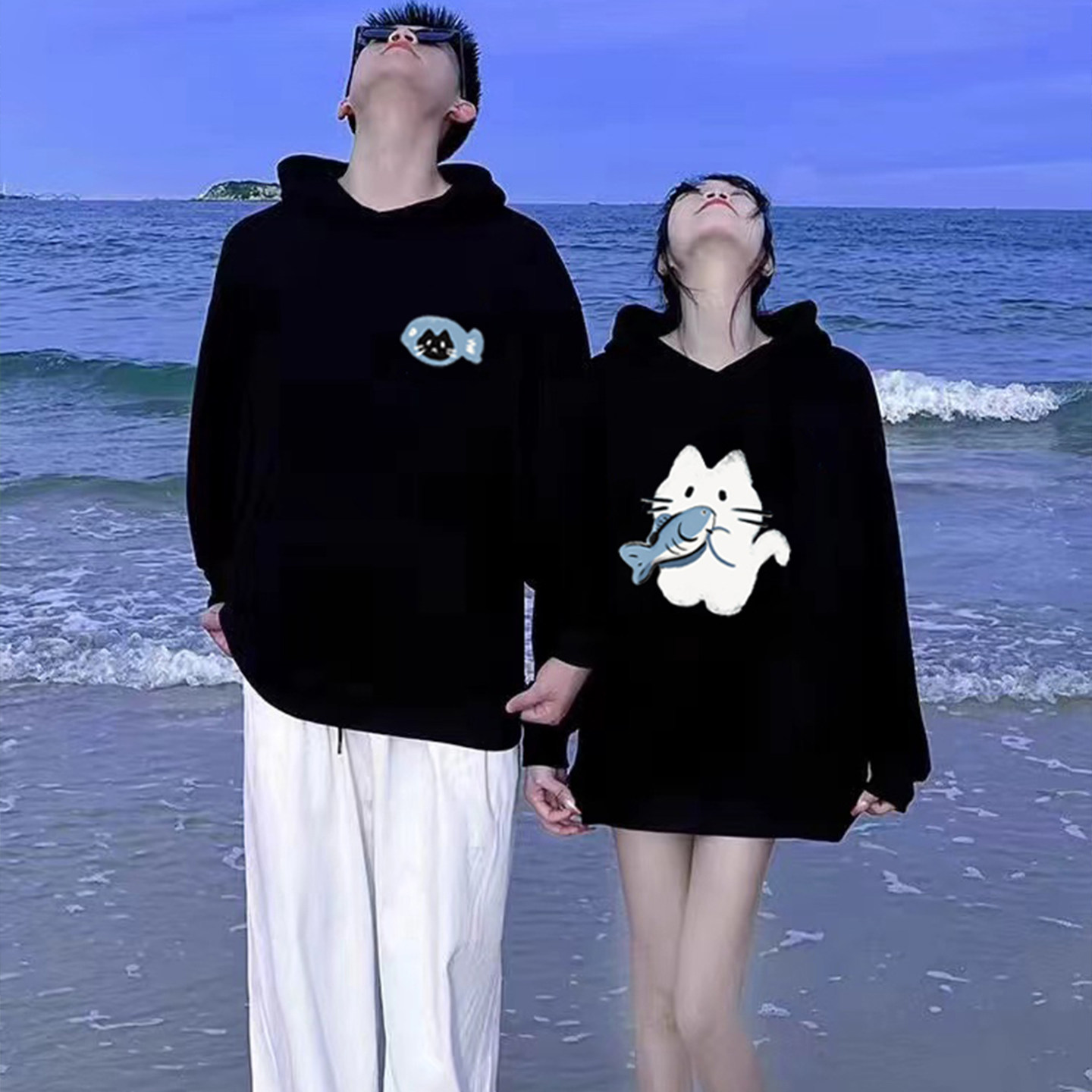 Разные свитера для пар, новинка 2026 года, весенне-осенняя высококачественная нишевая одежда с капюшоном и бархатной курткой для женщин
