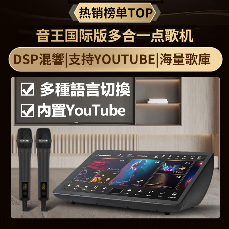 Караоке-машина InAndOn Sound King P90MAX Международной версии, Семейная певческая машина KTV, Аудиосистема с комбинированными динамиками