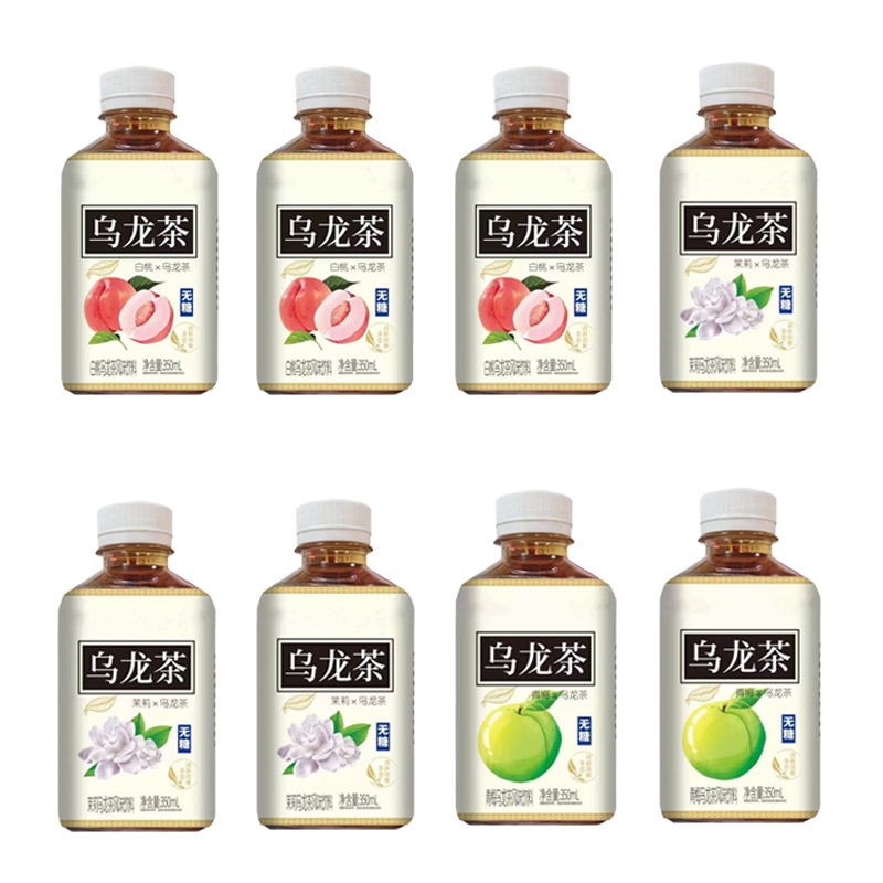 (9 yuan for three pieces) 8 bottles of oolong tea 350ml jasmine white peach and green plum flavor beverage bottles full box