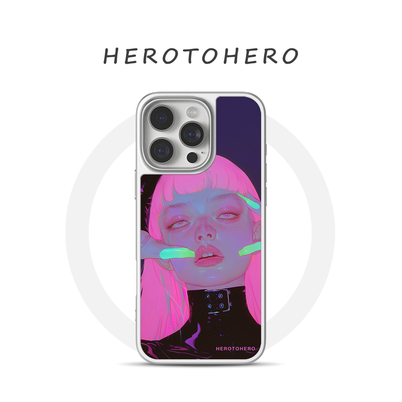 Siphon Future Applicable Apple 17 Pro Max Electroplated Silver Phone Case Magnetic iPhone 16 New Art 15 Niche Premium 14 Cyberpunk Fluorescent Pink 13 Unique Phone Case
