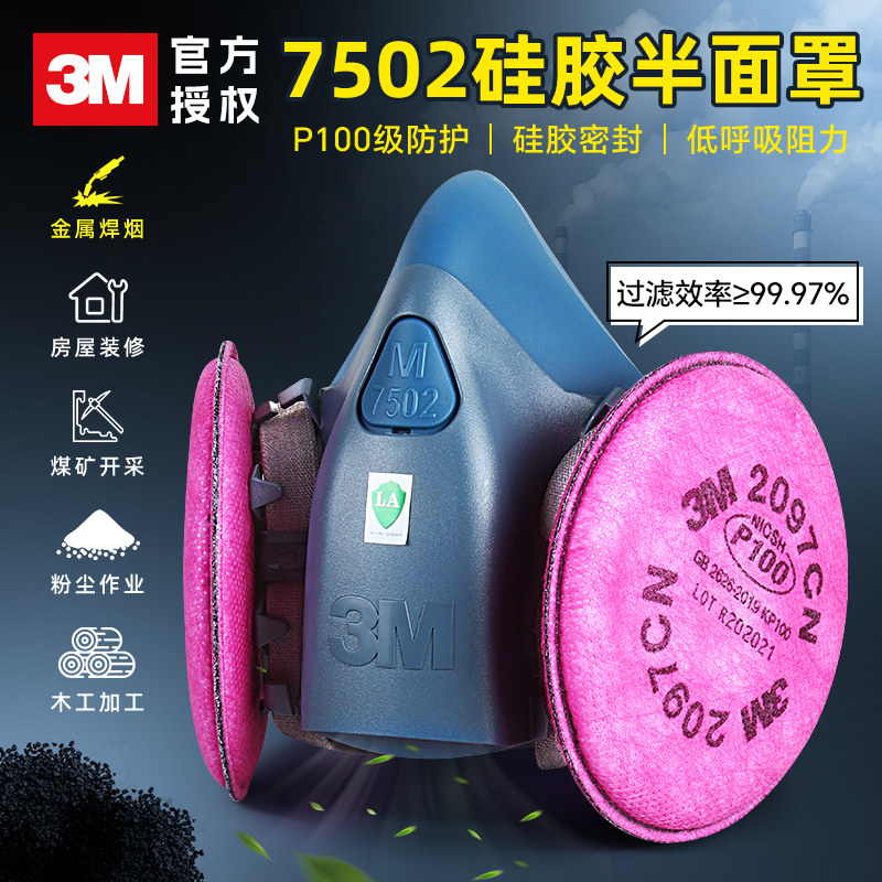 3M7502 силиконовая пылезащитная маска 2097 для защиты от сварочного дыма, специальная для сварщиков с масляным дымом 2091 полированная противогазная маска