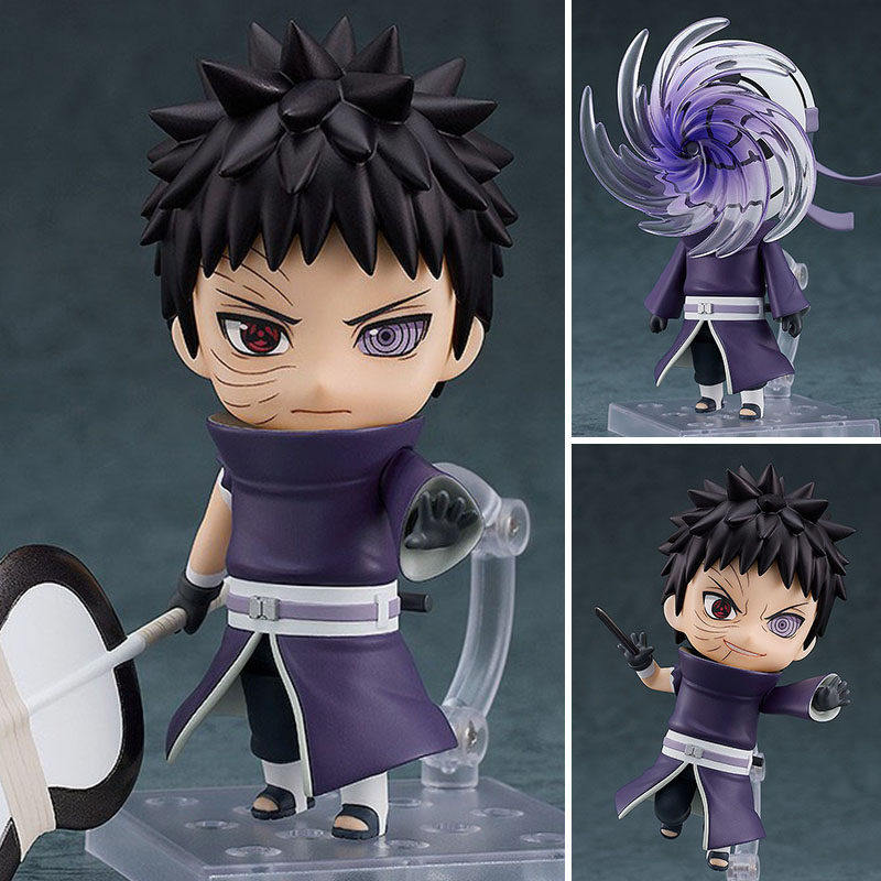 Naruto Obito figure, chibi articulated, interchangeable faces, Sasuke Itachi Naruto Nendoroid-style model display collectible