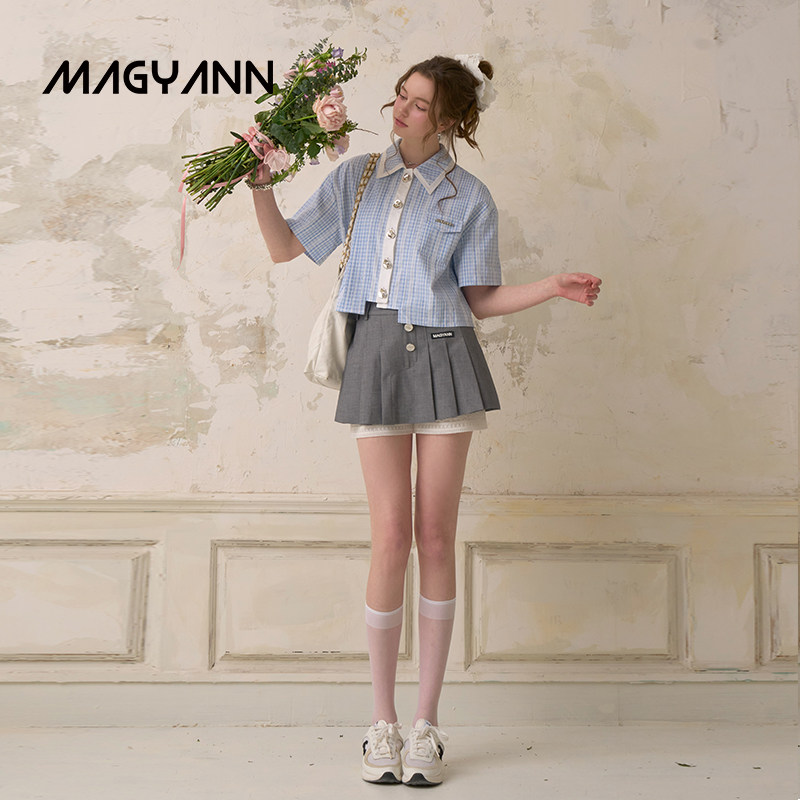 【Blue Coconut】Magyann Designer Original 2026 Summer Girls' Casual Short-Sleeved Pintak Shirt