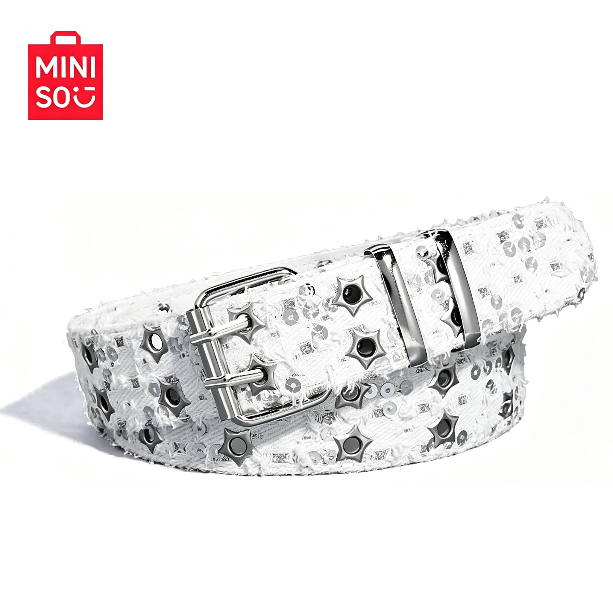 MINISO известный продукт y2k, пояс для женщин и мужчин, модный стиль 2026, новый пояс для мужчин и женщин, белый, универсальный