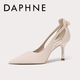 Женские летние туфли на высоком французском каблуке с острым носком Daphne, новый стиль 2026 года, не устающие ноги, летняя обувь Baotou с юбкой на мягкой подошве
