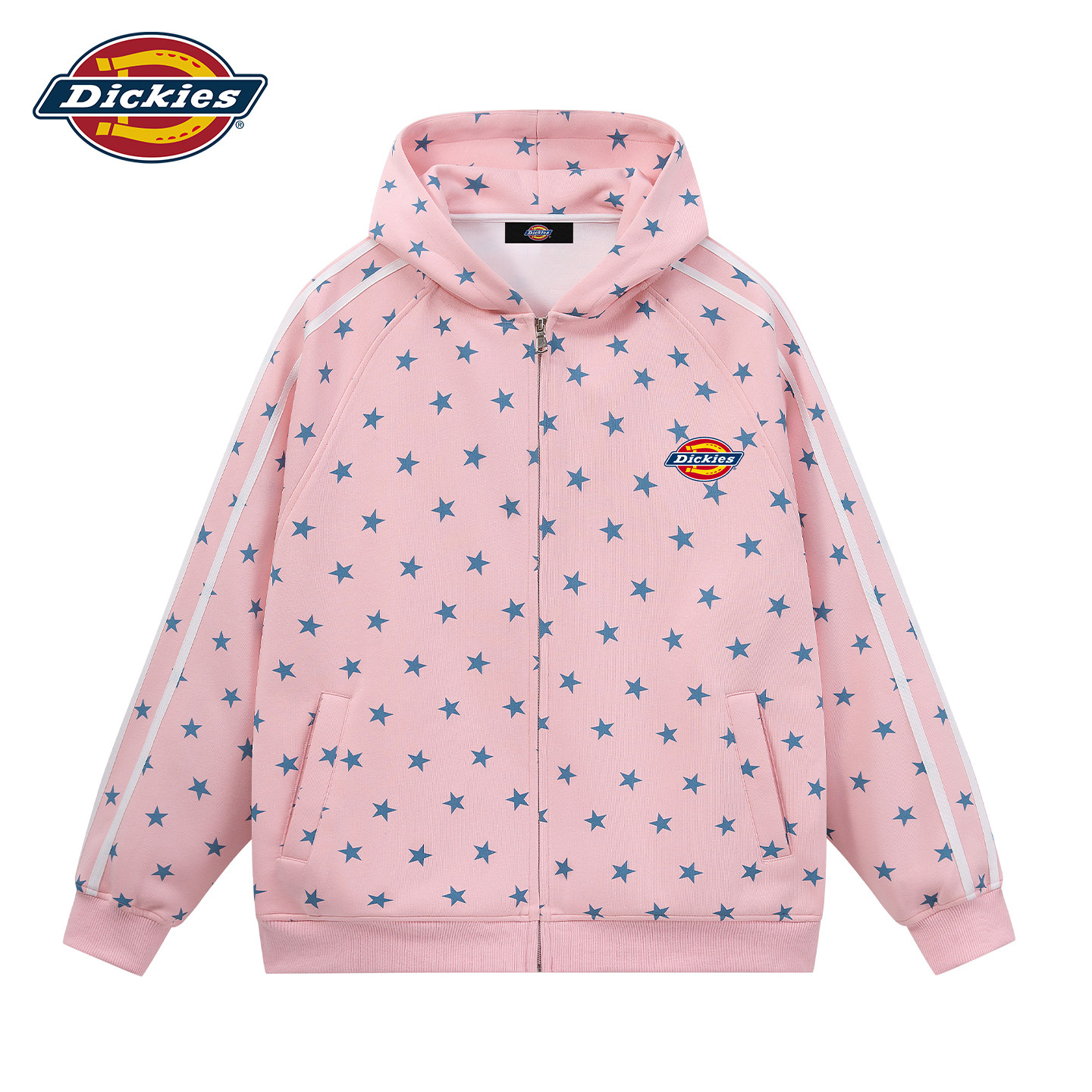 Dickies星星印花休闲拉链卫衣男款秋季新款潮牌宽松连帽开衫外套