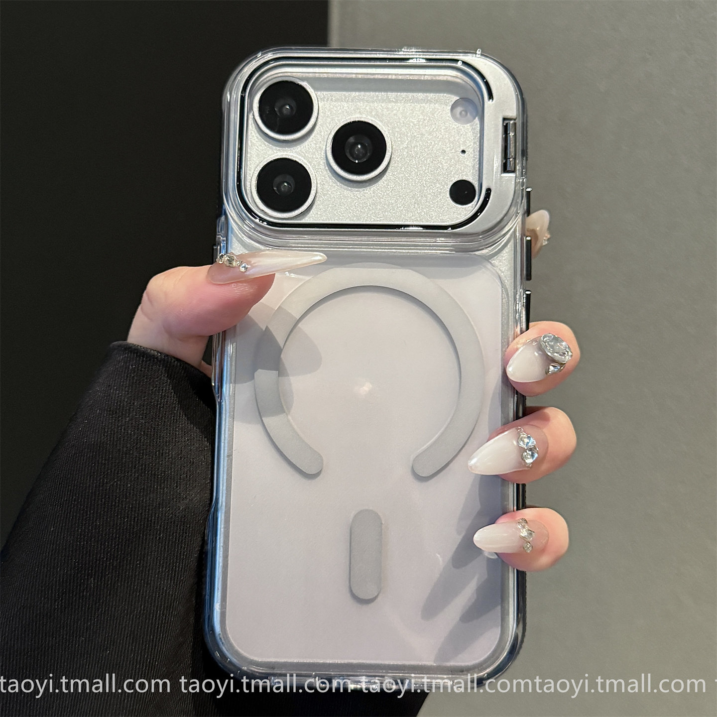 新款18渐变透明磁吸适用苹果17promax手机壳高级感iPhone16ProMax镜头支架14防滑边框15全包防摔13女款保护套