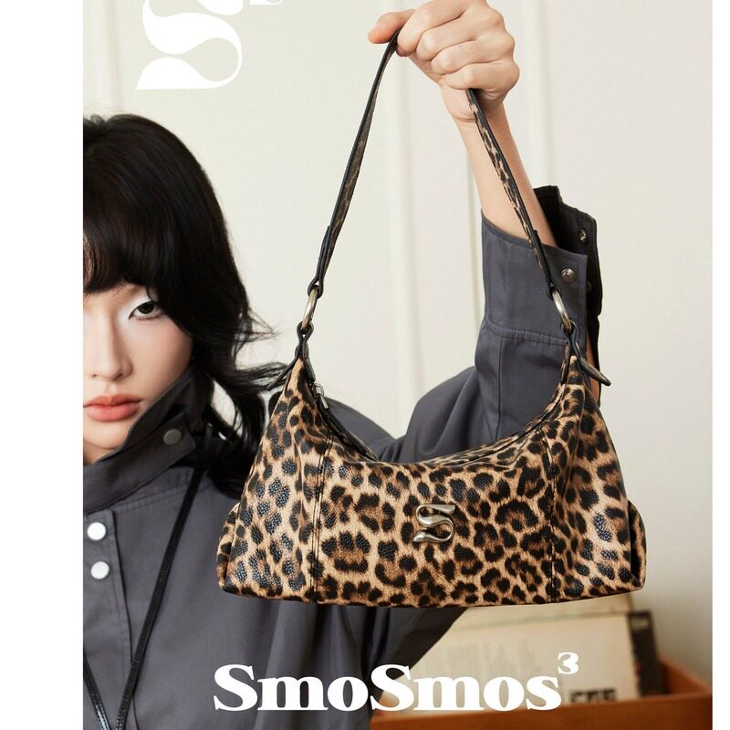 SmoSmos [Сирена тысячелетия * Издание с леопардовым принтом] Оригинальная сумка-мессенджер Workplace Hot Girl y2k для подмышек, летняя сумка-хобо