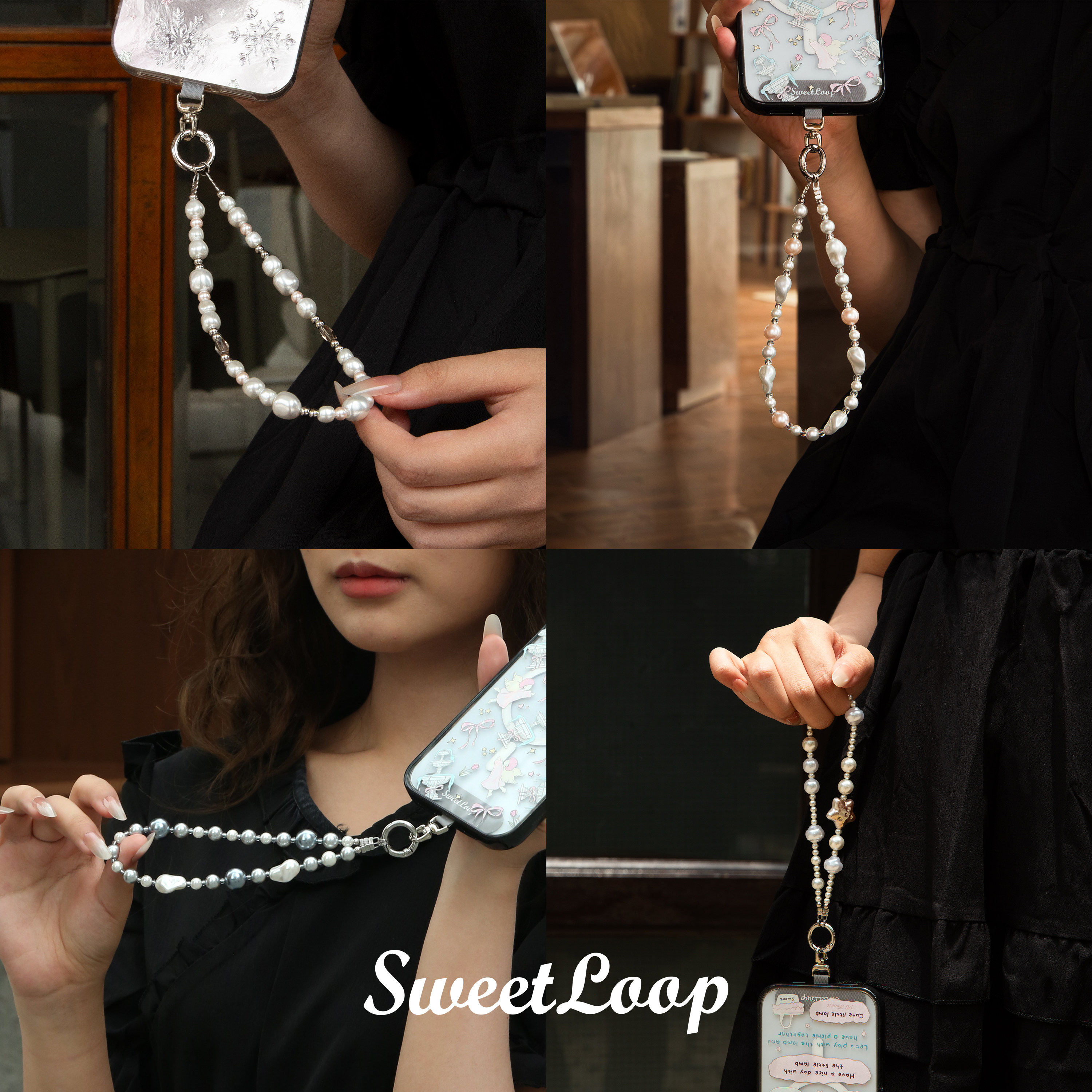 SweetLoop Rococo style portable lanyard phone charm, high-end phone strap with an Instagram-worthy design.
