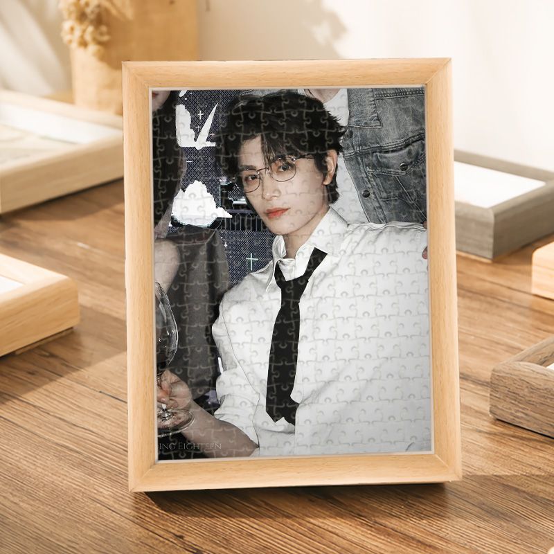 Пазл Ding Yuxi с фоторамкой, периферийное украшение рабочего стола в виде звезды, подарок на день рождения для подруг и девочек, деревянная плоская картинка