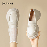 Кожаные мокасины Daphne/ женские маленькие туфли на толстой подошве увеличенного размера; коллекция 2026 года; сезон весна-осень; новые кожаные туфли muffin в британском стиле.