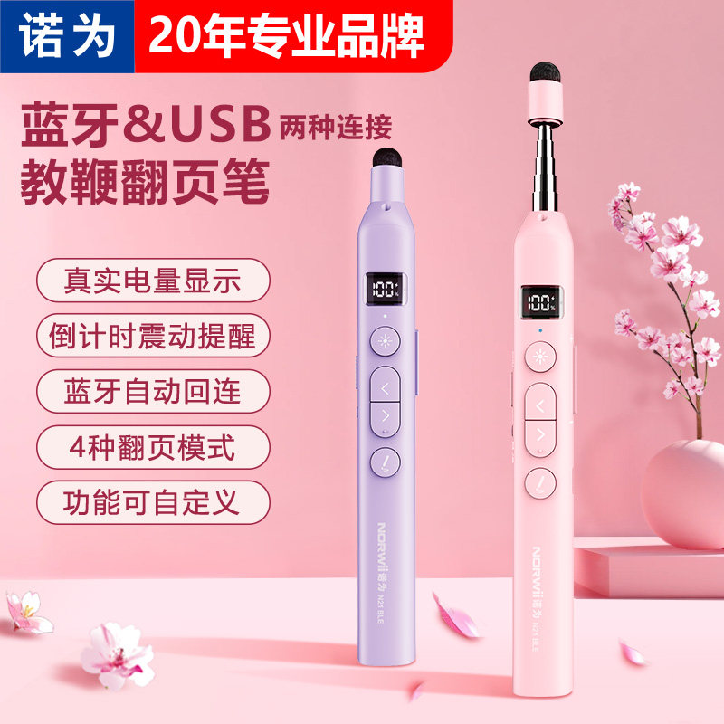 Nuowei N21 BLE Подключение по Bluetooth телескопическая указка, ручка для перелистывания страниц, многофункциональный ppt-стилус для учителя, подходящий для электронной доски Xiwo, сенсорный экран для управления письмом, лазерный универсальный стилус