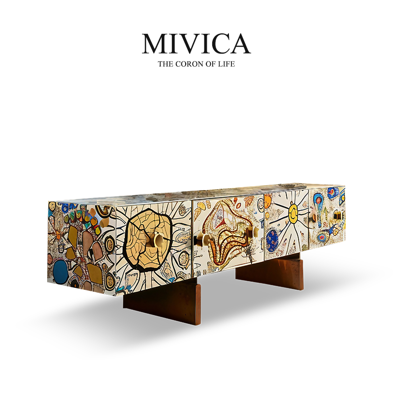 Miweika& Love Создают совместный оригинальный дизайн расписного ТВ-шкафа в стиле поп-арт, напольного шкафа для мебели Международного павильона W6