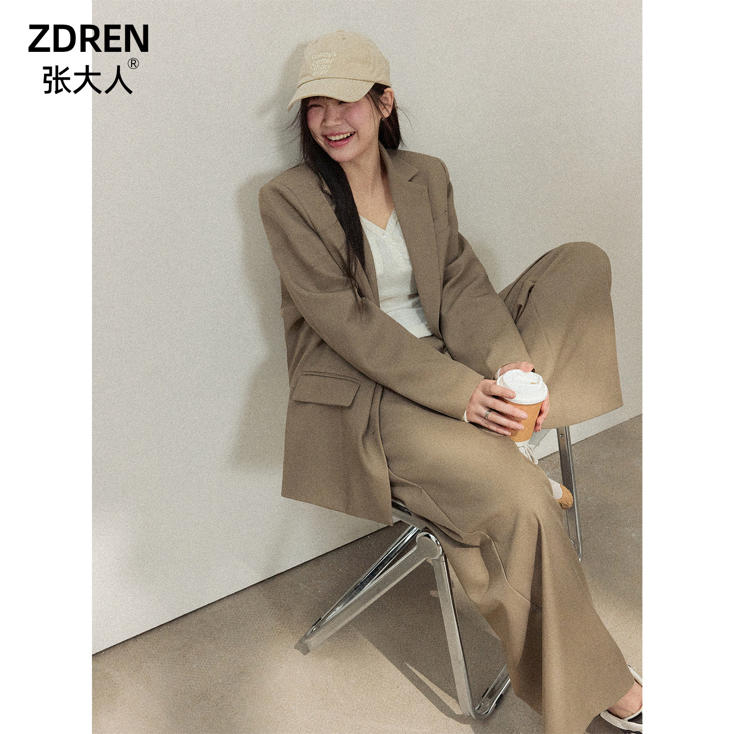 Взрослый костюм Zhang plus size для женщин, толстый, тонкий, мм, дизайн костюма, крутая куртка Sa drag sister, широкие брюки в ленивом стиле