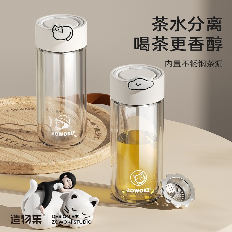 Стеклянная чашка Creation collection для девочек, высококачественная чашка для воды, термостойкая чашка для чая, мужская удобная чашка-термос, новинка 2025 года