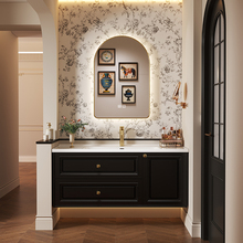 French retro bathroom cabinet combination ceramic integrated basin washbasin washbasin washbasin washbasin rock slab seamless washbasin