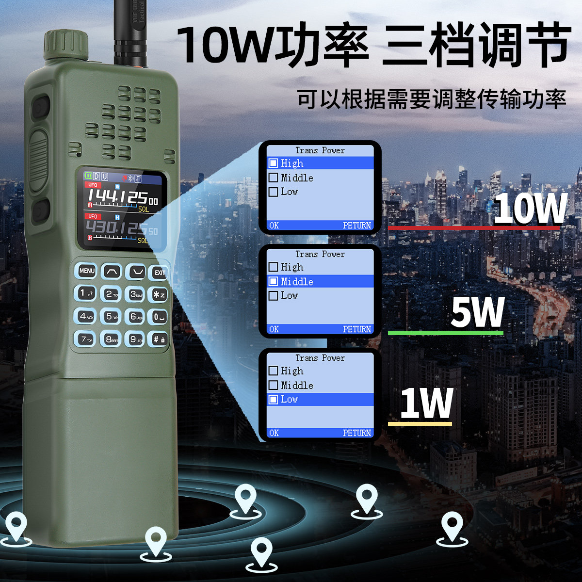 Портативная рация Baofeng AR152PRO - мощное междугороднее приложение Bluetooth с одной ключевой частотой для записи частотного тура на открытом воздухе с самостоятельным вождением