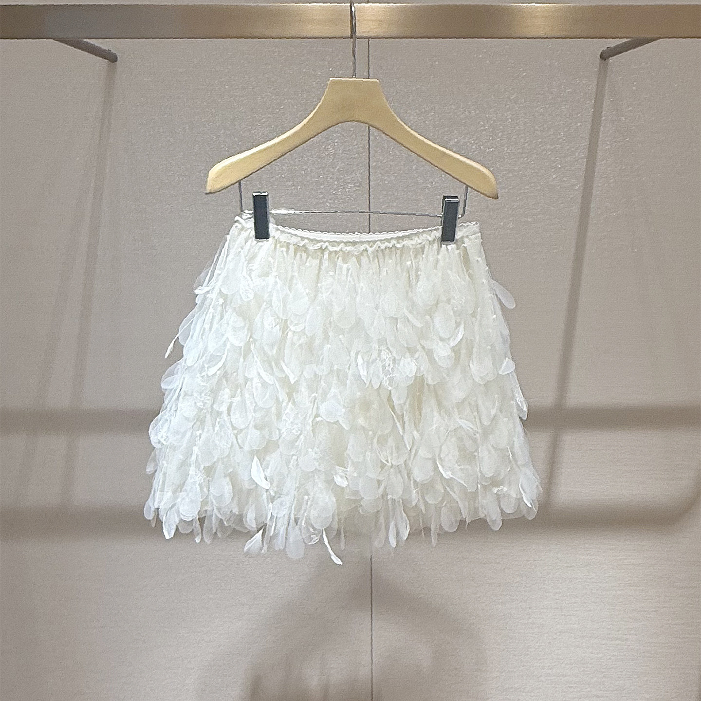 Ballet-style short skirt, 2025 autumn elastic waist lace mesh high waist slimming fairy casual skirt