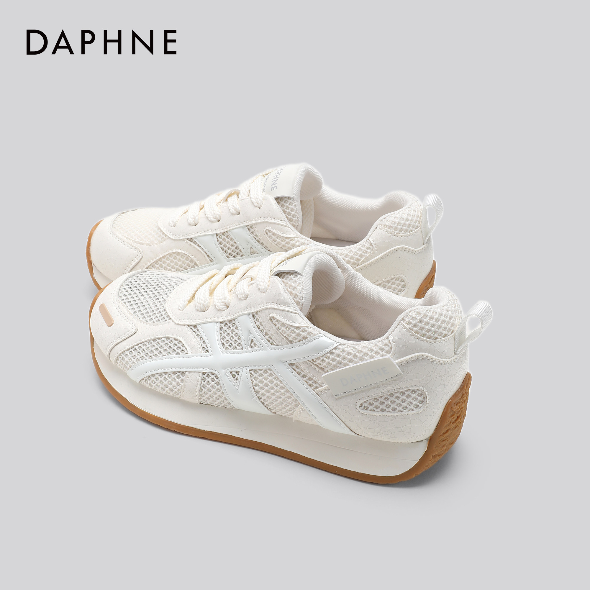 Повседневная обувь Daphne white; женская дышащая сетчатая обувь; новинка 2026 года; легкая спортивная обувь для бега на толстой подошве от Forrest Gump