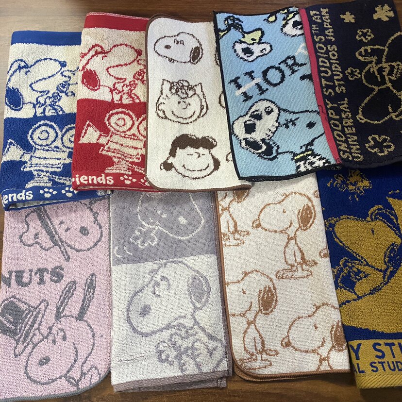 Слегка испорченное японское квадратное полотенце из чистого хлопка Snoopy cotton маленькое квадратное полотенце для пота