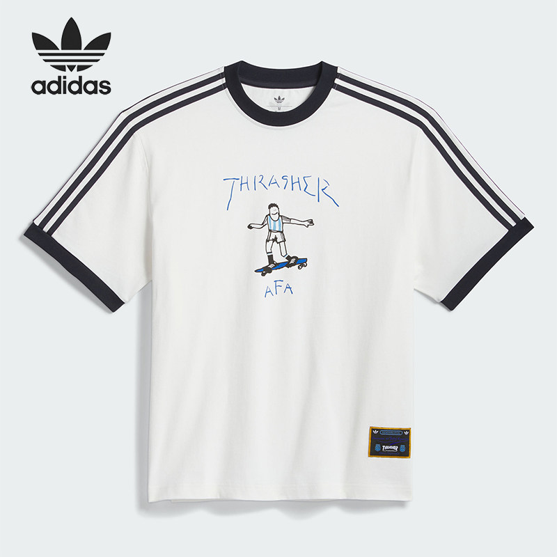 Adidas/Мужская и женская дышащая спортивная футболка с короткими рукавами из натуральной кожи Adidas clover KX4548