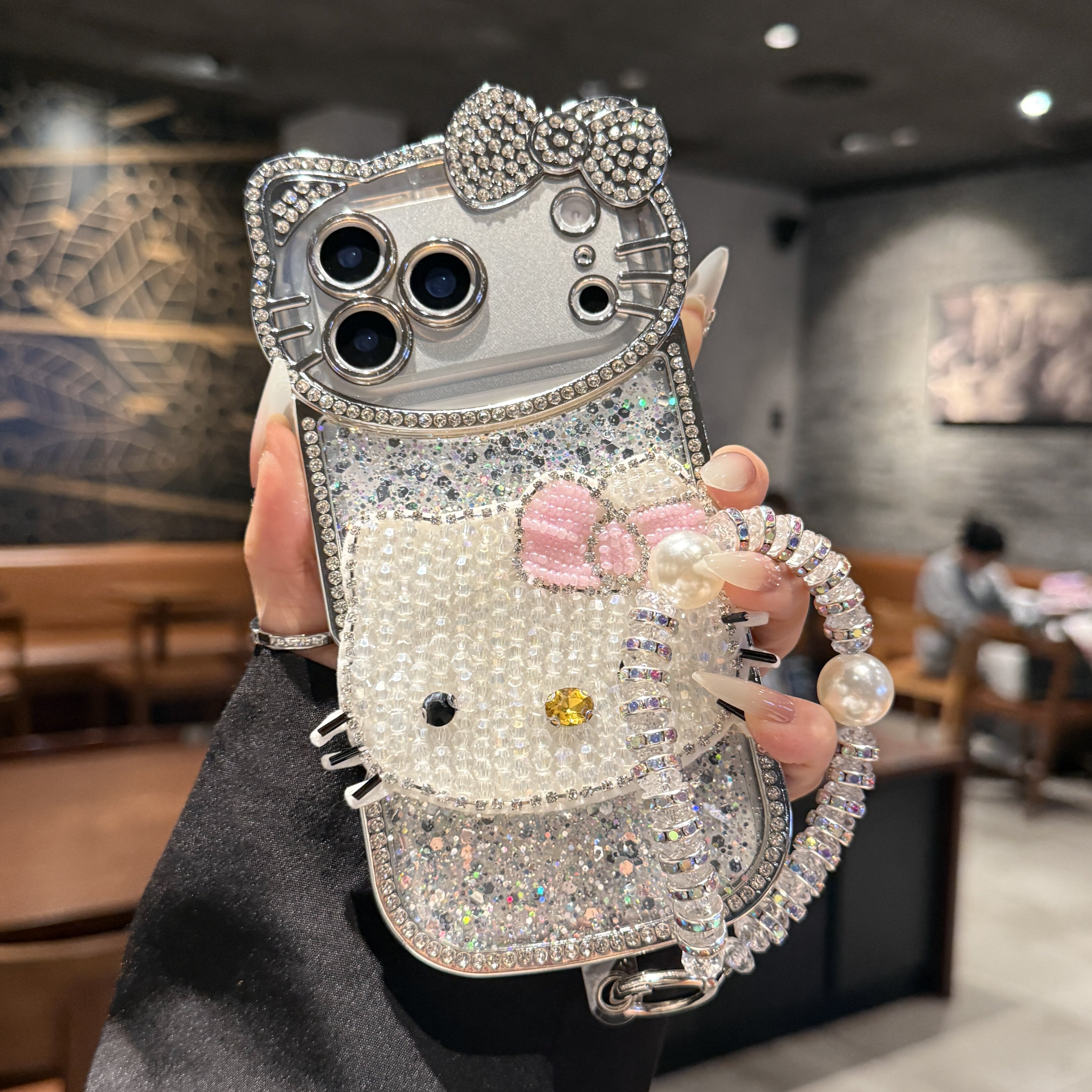 New glittery, full-diamond iPhone 16 Pro lens full coverage electroplated silicone case for Apple 17 Pro Max phones, featuring a premium feel, cute and stylish design, and a niche plus protective case for iPhone 15.