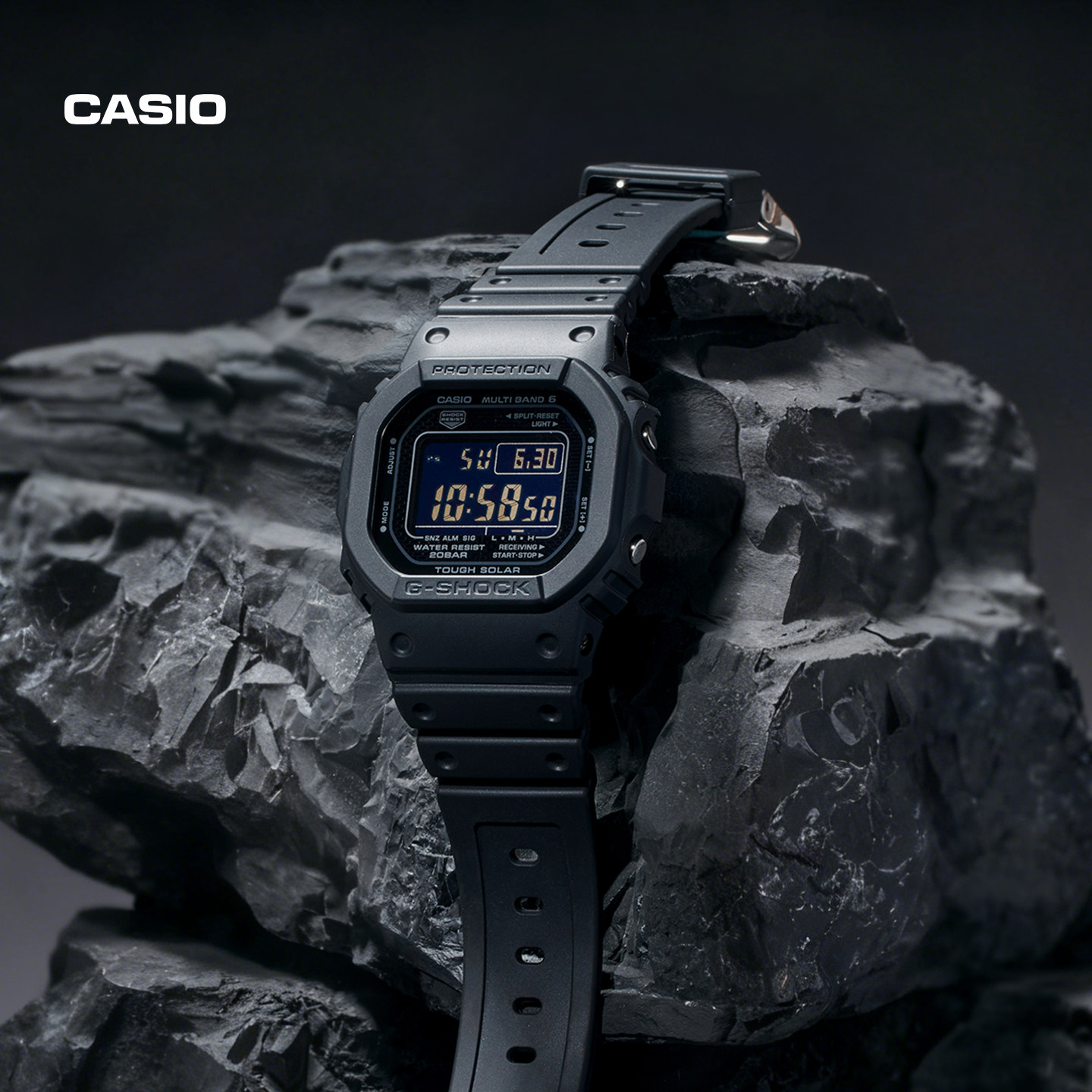 Флагманский магазин Casio GW-5000HS солнечные шестизарядные радиоволновые маленькие квадратные ударопрочные и водонепроницаемые часы G-SHOCK