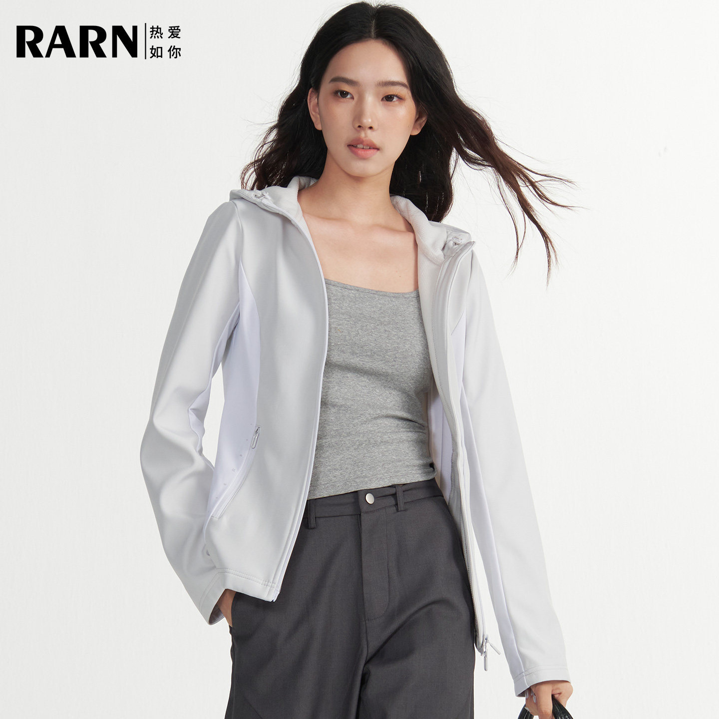 RARN loves like you, новинка осени 2026, спортивная куртка на талии, уличная куртка, сшитая из мягкой ткани, приталенный свитер