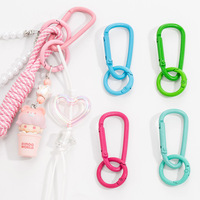 Aluminum alloy D-type carabiner safety hook painted color keychain diy mobile phone chain bag hanging doll accessories